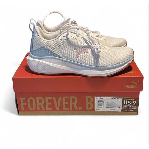 Puma Womens White Running Shoes Size 9 Cushioned Lightweight Sneakers - Picture 8 of 11